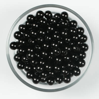 25 Gram - 8 mm Siyah Renk İnci Boncuk, Plastik inci Boncuk, 1. Kalite ( 25 Gram - 83-86 Adet ) - 1