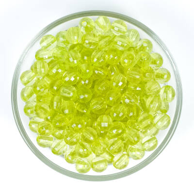 25 Gram - 8 mm Yeşil Renk Akrilik Boncuk, Takı Boncuğu, Çanta Yapım Boncuğu (25 Gram - 90-92 Adet Arası) - 2