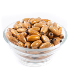 25 Gram - 8.5x16 mm Açık Kahve Renkli Oval Cam Boncuk, ( 25 gram - 16-17 Adet Arası ) - 2