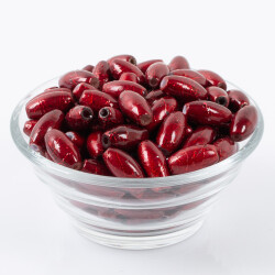 25 Gram - 8.5x16 mm Bordo Renkli Oval Cam Boncuk, ( 25 gram - 16-17 Adet Arası ) - 2