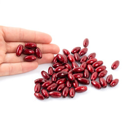 25 Gram - 8.5x16 mm Bordo Renkli Oval Cam Boncuk, ( 25 gram - 16-17 Adet Arası ) - 4