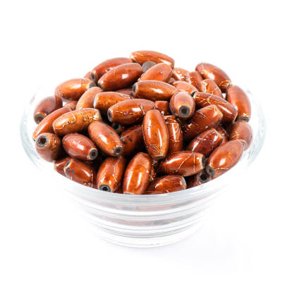 25 Gram - 8.5x16 mm Kızıl Kahve Renkli Oval Cam Boncuk, ( 25 gram - 16-17 Adet Arası ) - 2