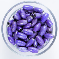 25 Gram - 8.5x16 mm Mavi Renkli Oval Cam Boncuk, ( 25 gram - 16-17 Adet Arası ) - 1