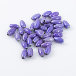 25 Gram - 8.5x16 mm Mavi Renkli Oval Cam Boncuk, ( 25 gram - 16-17 Adet Arası ) - 3