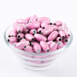 25 Gram - 8.5x16 mm Pembe Renkli Oval Cam Boncuk, ( 25 gram - 16-17 Adet Arası ) - 2