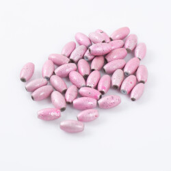 25 Gram - 8.5x16 mm Pembe Renkli Oval Cam Boncuk, ( 25 gram - 16-17 Adet Arası ) - 3