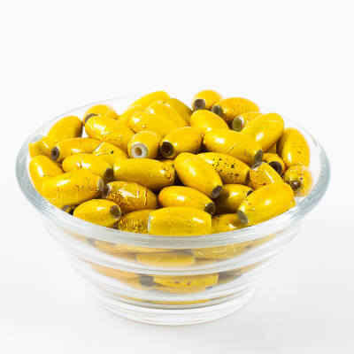 25 Gram - 8.5x16 mm Sarı Renkli Oval Cam Boncuk, ( 25 gram - 16-17 Adet Arası ) - 2