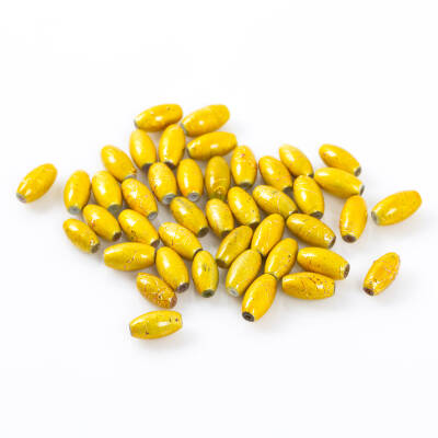 25 Gram - 8.5x16 mm Sarı Renkli Oval Cam Boncuk, ( 25 gram - 16-17 Adet Arası ) - 3