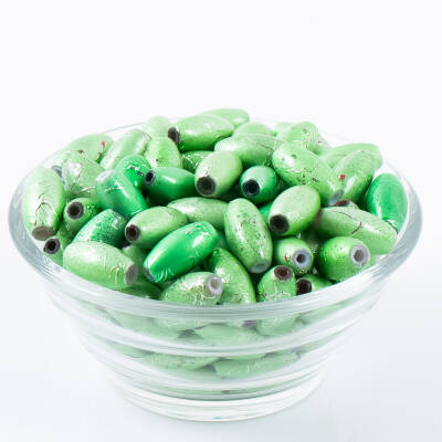 25 Gram - 8.5x16 mm Yeşil Renkli Oval Cam Boncuk, ( 25 gram - 16-17 Adet Arası ) - 2