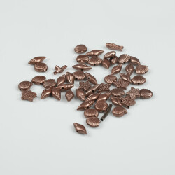 25 Gram - Karışık Deniz Ürünleri Figürlü Plastik Boncuk, Parlak Kahve Renkli ( 25 Gram - 73-76 Adet ) - 3