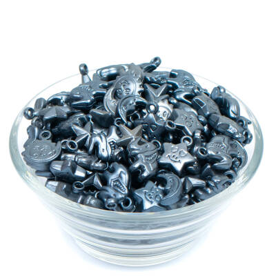 25 Gram - Karışık Figürlü Kulplu Plastik Boncuk, Soft Füme Renkli, 1. Kalite ( 25 gram - 75-80 Adet Arası ) - 2