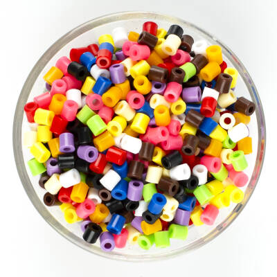 25 Gram Karışık Renk Hama Boncuk, Plastik Boru Boncuk, Takı Boncuğu 1.kalite, 25gr : 500 Adet Civarı - 1