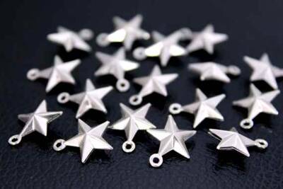 3 Adet - 13x11 Mm Yıldız Desenli Çift Taraflı Nikel Kaplama Metal Pul, Takı Malzemesi, Pirinç Pul - 1