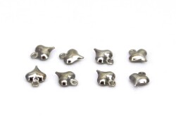 4 Adet - 10 Mm Kalp Desenli Çift Taraflı Nikel Kaplama Metal Pul, Takı Malzemesi, Pirinç Pul - YF Hobi