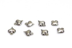 4 Adet - 10 Mm Kalp Desenli Çift Taraflı Nikel Kaplama Metal Pul, Takı Malzemesi, Pirinç Pul - 3