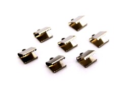 4 Adet - 10x10 mm Dişli Bağlantı Aparatı, Timsah Kapama, Kulplu Dişli Sıkıştırma, Kolye ve Bileklik Kapama, Nikel Kaplama - 3