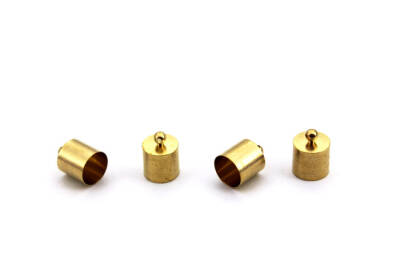 4 Adet - 10x14 mm Kapsül Bağlantı Aparatı, Yuvalı Yapıştırma Bağlantı Aparatı, Ham Pirinç (Delik Çapı : 9.50 mm) - 2