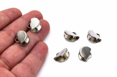 4 Adet - 10x15 mm Dişli Bağlantı Aparatı, Timsah Kapama, Kulplu D Dişli Sıkıştırma, Kolye ve Bileklik Kapama, Nikel Kaplama - 2