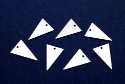 4 Adet - 13x20 mm Üçgen Desen Nikel Kaplama Metal Pul Takı Malzemesi Pirinç Pul 1586n - 2