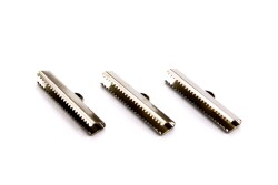 4 Adet - 6x30 mm Dişli Bağlantı Aparatı, Timsah Kapama, Kulplu Dişli Sıkıştırma, Kolye ve Bileklik Kapama, Nikel Kaplama - 3