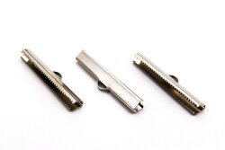 4 Adet - 6x40 mm Dişli Bağlantı Aparatı, Timsah Kapama, Kulplu Dişli Sıkıştırma, Kolye ve Bileklik Kapama, Nikel Kaplama - 1