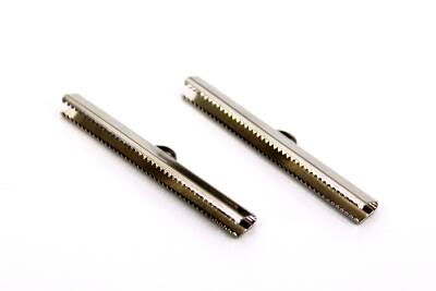 4 Adet - 6x50 mm Dişli Bağlantı Aparatı, Timsah Kapama, Kulplu Dişli Sıkıştırma, Kolye ve Bileklik Kapama, Nikel Kaplama - 2