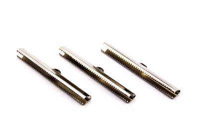 4 Adet - 6x50 mm Dişli Bağlantı Aparatı, Timsah Kapama, Kulplu Dişli Sıkıştırma, Kolye ve Bileklik Kapama, Nikel Kaplama - 4