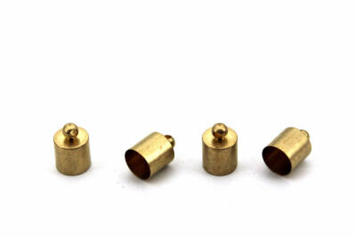 4 Adet - 8x12 mm Kapsül Bağlantı Aparatı, Yuvalı Yapıştırma Bağlantı Aparatı, Ham Pirinç (Delik Çapı : 7.50 mm) - 1