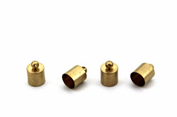 4 Adet - 9x10 mm Kapsül Bağlantı Aparatı, Yuvalı Yapıştırma Bağlantı Aparatı, Ham Pirinç (Delik Çapı : 8.40 mm) - 2