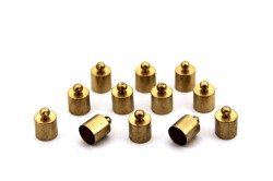 4 Adet - 9x10 mm Kapsül Bağlantı Aparatı, Yuvalı Yapıştırma Bağlantı Aparatı, Ham Pirinç (Delik Çapı : 8.40 mm) - 1