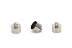 4 Adet - 9x10 mm Kapsül Bağlantı Aparatı, Yuvalı Yapıştırma Bağlantı Aparatı, Nikel Kaplama Pirinç (Delik Çapı : 8.40 mm) - 1