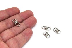5 Adet - 6.5x16 mm Anahtarlık Bağlantı Aparatı, Anahtarlık Aksesuarı, Nikel Kaplama - 3
