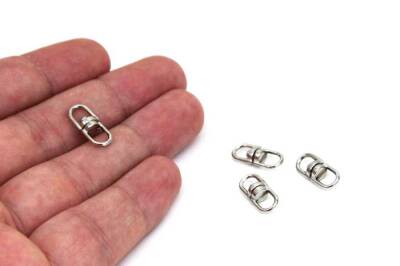 5 Adet - 6.5x16 mm Anahtarlık Bağlantı Aparatı, Anahtarlık Aksesuarı, Nikel Kaplama - 3