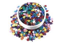 5 Gram - 10x7 Mm Çiçek Desenli Renkli Metal Pul, Takı Malzemesi, Pirinç Pul, (33-35 Adet Civarı) - 3