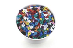 5 Gram - 10x7 Mm Desenli Renkli Metal Pul, Takı Malzemesi, Pirinç Pul, (40-42 Adet Civarı) - 2