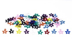 5 Gram - 10x7 Mm Yıldız Desenli Renkli Metal Pul, Takı Malzemesi, Pirinç Pul, (50-55 Adet Civarı) - YF Hobi