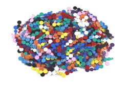 5 Gram - 5x12 Mm Yuvarlak Desenli Renkli Metal Pul, Takı Malzemesi, Pirinç Pul, (38-40 Adet Civarı) - 1