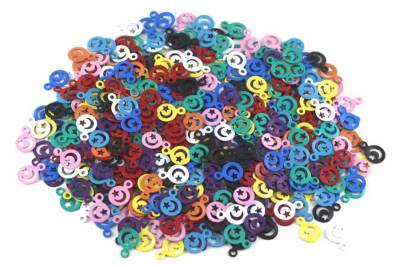 5 Gram - 7 Mm Ayyıldız Desenli Renkli Metal Pul, Takı Malzemesi, Pirinç Pul, (38-40 Adet Civarı) - 1