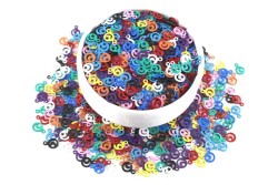5 Gram - 7 Mm Ayyıldız Desenli Renkli Metal Pul, Takı Malzemesi, Pirinç Pul, (38-40 Adet Civarı) - 3