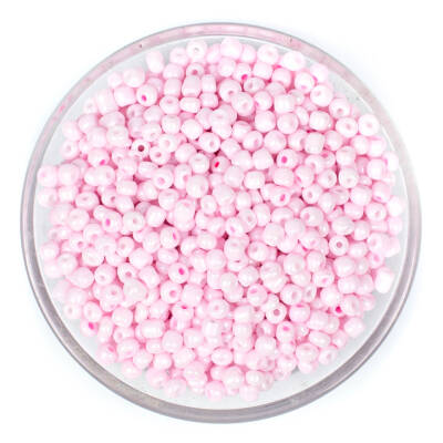 50 Gram, Büyük Boy Kum Boncuğu, 4 mm, Takı Yapım Boncuğu, Açık Pembe Renk, B45 - 1