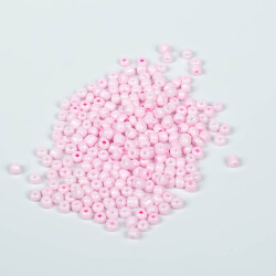 50 Gram, Büyük Boy Kum Boncuğu, 4 mm, Takı Yapım Boncuğu, Açık Pembe Renk, B45 - 3