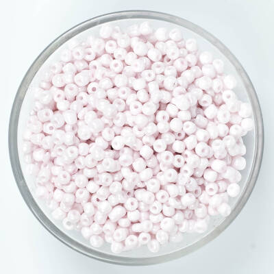 50 Gram, Büyük Boy Kum Boncuğu, 4 mm, Takı Yapım Boncuğu, İnci Pembe Renk, B51 - 1