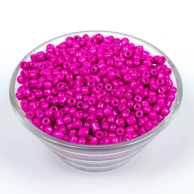 50 Gram, Büyük Boy Kum Boncuğu, 4 mm, Takı Yapım Boncuğu, Koyu Pembe Renk, B49 - 2