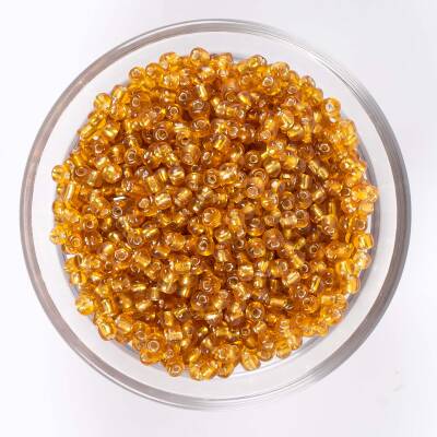 50 Gram, Büyük Boy Kum Boncuğu, 4 mm, Takı Yapım Boncuğu, Şeffaf Açık Kahve Renk, B04 - 1