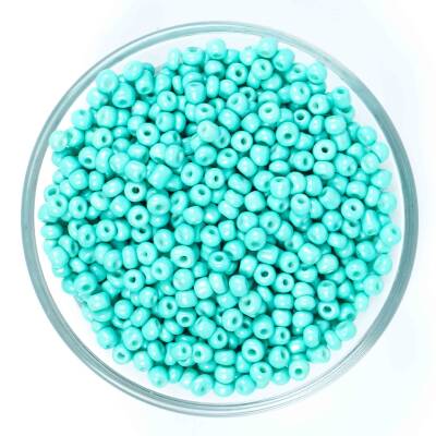 50 Gram, Büyük Boy Kum Boncuğu, 4 mm, Takı Yapım Boncuğu, Yeşil-Turkuaz Renk, B09 - 1
