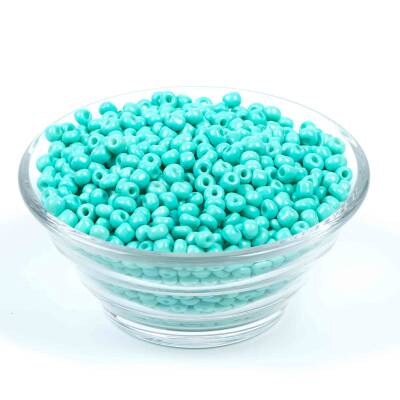 50 Gram, Büyük Boy Kum Boncuğu, 4 mm, Takı Yapım Boncuğu, Yeşil-Turkuaz Renk, B09 - 2