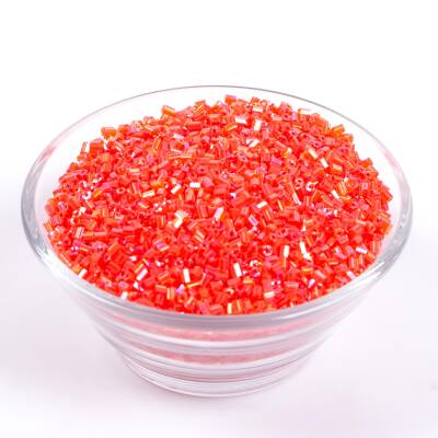 50 Gram, Cam Kesme Boncuk, Takı Yapım Boncuğu, Kesme Kum Boncuk, Janjanlı Nar Çiçeği Renk - 2