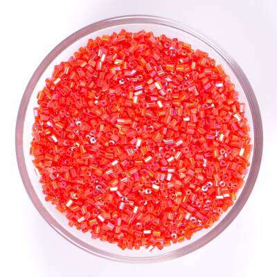 50 Gram, Cam Kesme Boncuk, Takı Yapım Boncuğu, Kesme Kum Boncuk, Janjanlı Nar Çiçeği Renk - 1