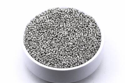 50 Gram, Küçük Boy Kum Boncuğu, 1.5 mm, Takı Yapım Boncuğu, Parlak Gümüş Renk, K55 - 1