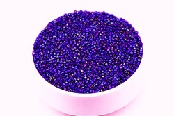 50 Gram, Küçük Boy Kum Boncuğu, 1.5 mm, Takı Yapım Boncuğu, Parlak Janjanlı Mavi Renk, K31 - YF Hobi